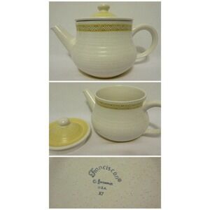 Franciscan CA USA HACIENDA Gold Teapot w Lid Earthenware Kitchen Pottery RARE!